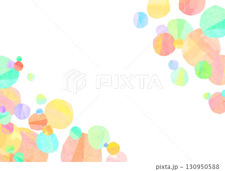 カラフルなドット模様の背景フレーム カラフルなドット模様の背景フレーム 130950588
