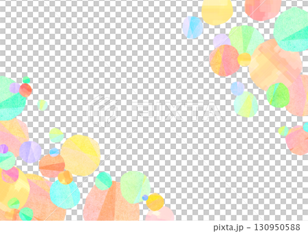 カラフルなドット模様の背景フレーム カラフルなドット模様の背景フレーム 130950588