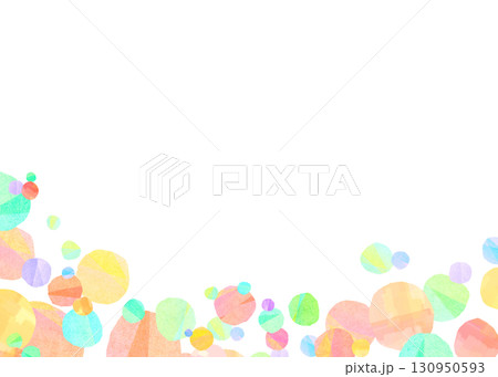 カラフルなドット模様の背景フレーム 130950593