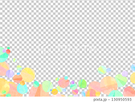 カラフルなドット模様の背景フレーム 130950593