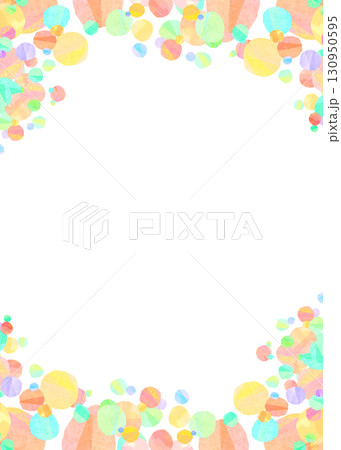 カラフルなドット模様の背景フレーム 130950595