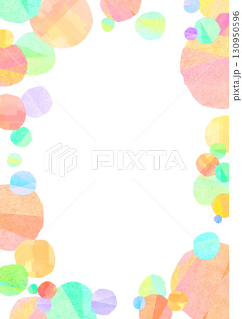 カラフルなドット模様の背景フレーム 130950596