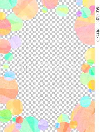 カラフルなドット模様の背景フレーム 130950596