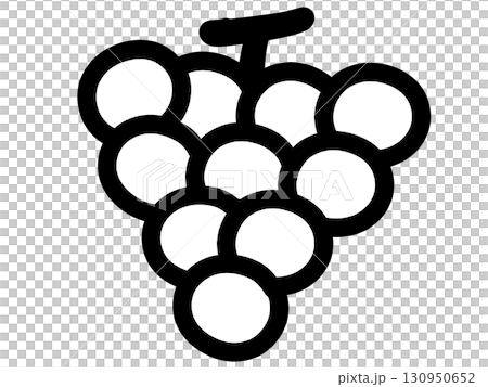 Autumn material grape food icon black and white simple illustration 130950652
