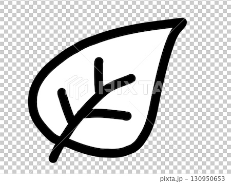 Autumn material, fallen leaves, dead leaves, icon, black and white, simple illustration 130950653