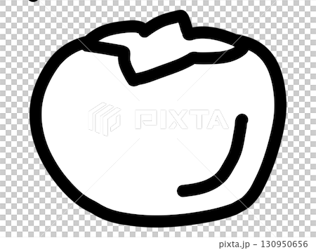 秋季材料柿子食品圖示黑白簡單插圖 130950656