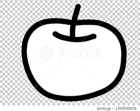 秋季素材蘋果食物圖示黑白簡單插圖 130950658