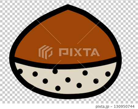 Autumn material chestnut icon simple illustration 130950744