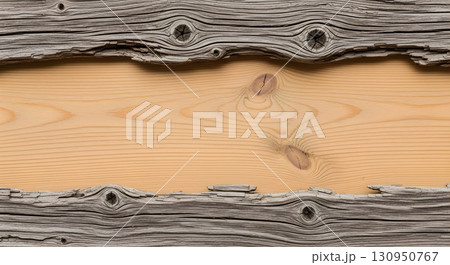 Rustic wood frame with a light wood panel. Rustic wood frame with a light wood panel. 130950767