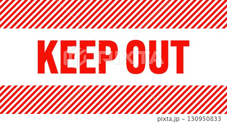 Warning sign with red and white diagonal lines. Attention, danger or caution symbol. Construction site signage, road safety notice, hazard banner, security alert shield. Vector illustration Warning sign with red and white diagonal lines. Attention, danger or caution symbol. Construction site signage, road safety notice, hazard banner, security alert shield. Vector illustration 130950833