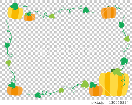 黃色南瓜插圖框架 黃色南瓜插圖框架 130950834