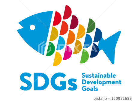 SDGsをイメージしたシンプルな背景・フレーム 魚 水産物 海 白背景 SDGsをイメージしたシンプルな背景・フレーム 魚 水産物 海 白背景 130951688