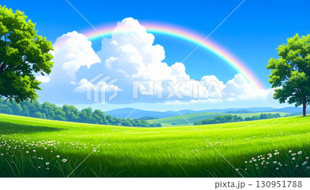 夏空と草原,青空と草原,Generative AI AI画像 夏空と草原,青空と草原,Generative AI AI画像 130951788