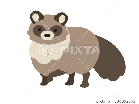 かわいいたぬきのベクターイラスト素材 130952573
