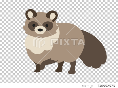 かわいいたぬきのベクターイラスト素材 130952573