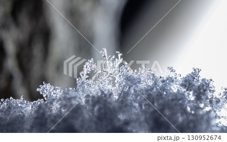 snowflakes, winter card, crystals of snow 130952674