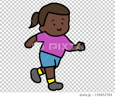 Black girl running with a smile Black girl running with a smile 130952704
