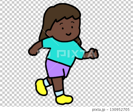 Black girl running with a smile Black girl running with a smile 130952705