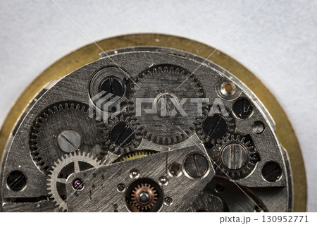 clockwork vintage mechanical watch, high resolution and detail clockwork vintage mechanical watch, high resolution and detail 130952771
