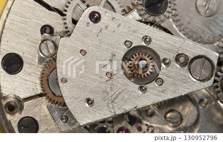 clockwork vintage mechanical watch, high resolution and detail 130952796