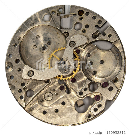 clockwork vintage mechanical watch, high resolution and detail 130952811