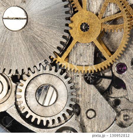 clockwork vintage mechanical watch, high resolution and detail 130952812