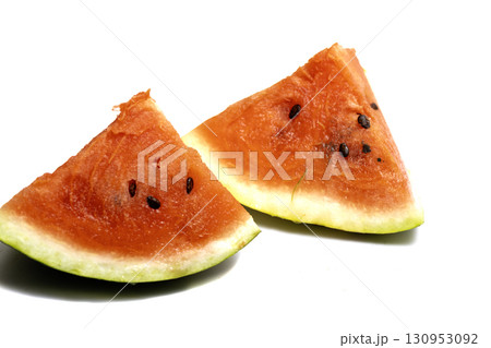 Watermelon and slice of watermelon isolated on white background Watermelon and slice of watermelon isolated on white background 130953092