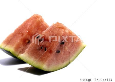Watermelon and slice of watermelon isolated on white background Watermelon and slice of watermelon isolated on white background 130953113