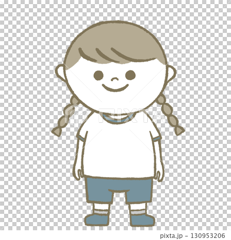 穿著運動服的小女孩 穿著運動服的小女孩 130953206