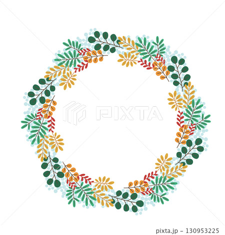 クリスマスリースのベクター素材イラスト 130953225