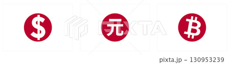 Flag of Japan, dollar, renminbi and bitcoin sing inside red sun. Japanese trade to USA, China and cryptocurrency trading concept Flag of Japan, dollar, renminbi and bitcoin sing inside red sun. Japanese trade to USA, China and cryptocurrency trading concept 130953239