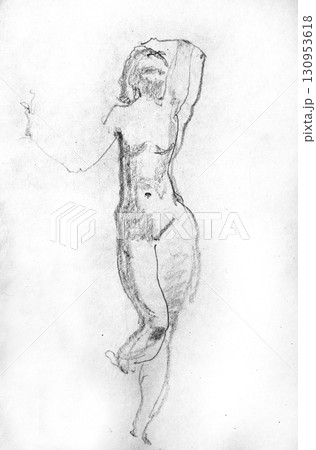 pencil drawing illustration, portrait, sketch 130953618