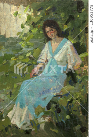 oil painting, portrait, handmade drawing 130953778