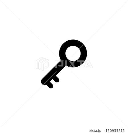 black Key icon illustration for padlock isolated on white background 130953813