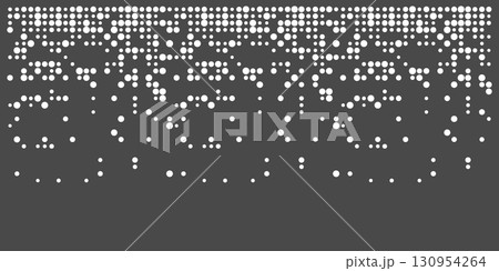 Disintegration dot circle grain noise, fade halftone effect, disperse dot work on dark background, Dispersed background mosaic pixel grid. Disintegration dot circle grain noise, fade halftone effect, disperse dot work on dark background, Dispersed background mosaic pixel grid. 130954264