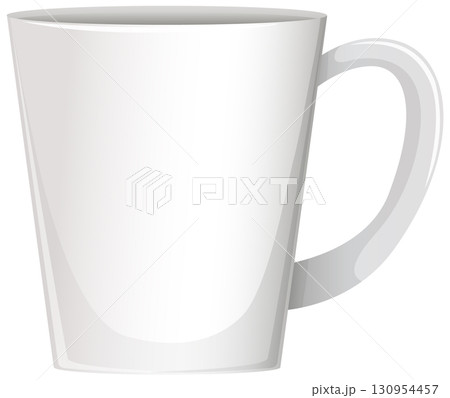 White Ceramic Mug Isolated on White Background 130954457