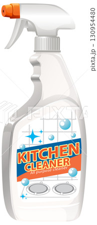 Spray Bottle of Kitchen Surface Cleaner Vector Illustration Spray Bottle of Kitchen Surface Cleaner Vector Illustration 130954480