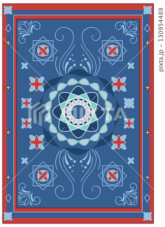 Geometric Middle Eastern Pattern in Blue and...のイラスト素材 [130954489] - PIXTA