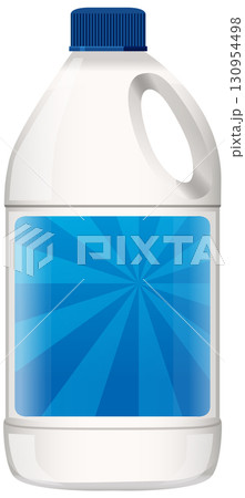 Plastic Cleaner Bottle with Blue Label Vector Illustration 130954498