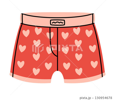 Man Boxer Briefs Underpants and Underwear Colorful Clothing Vector Illustration 130954678