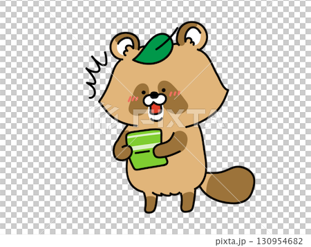 Tanuki is surprised when he sees his bankbook Tanuki is surprised when he sees his bankbook 130954682