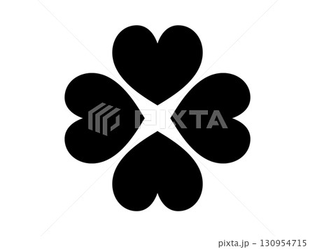 四つ葉のクローバーのアイコン　モノトーン 130954715