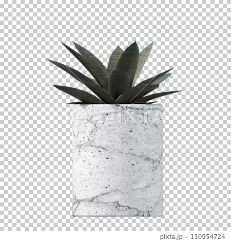 decorative flower in a pot isolate on a transparent background, 3D illustration, cg render decorative flower in a pot isolate on a transparent background, 3D illustration, cg render 130954724