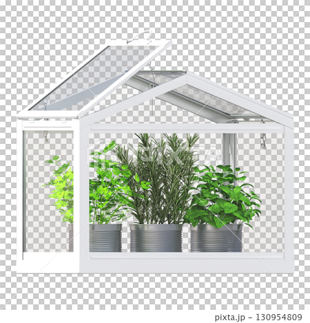 decorative flower in a pot isolate on a transparent background, 3D illustration, cg render decorative flower in a pot isolate on a transparent background, 3D illustration, cg render 130954809