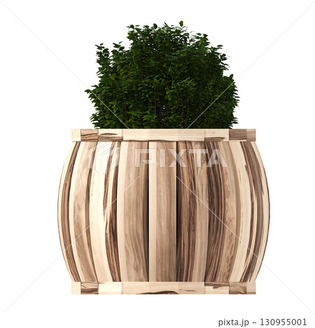 decorative flower in a pot isolate on a transparent background, 3D illustration, cg render 130955001