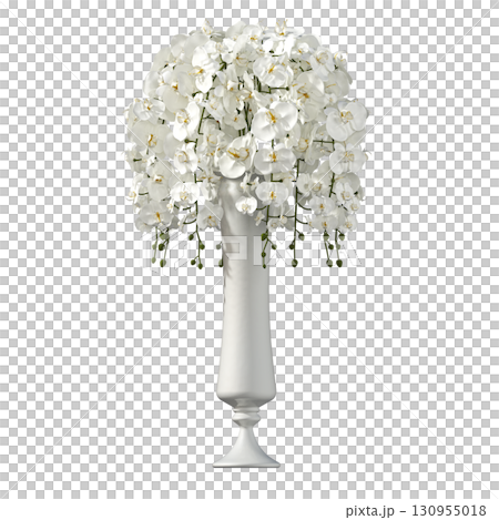 decorative flower in a pot isolate on a transparent background, 3D illustration, cg render decorative flower in a pot isolate on a transparent background, 3D illustration, cg render 130955018