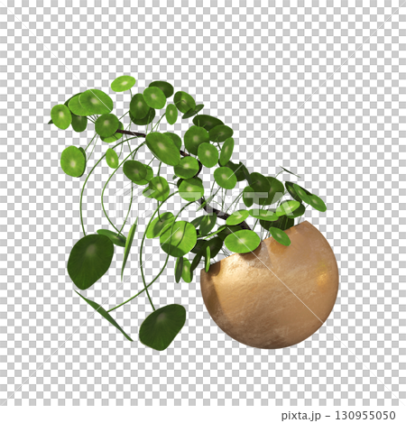 decorative flower in a pot isolate on a transparent background, 3D illustration, cg render decorative flower in a pot isolate on a transparent background, 3D illustration, cg render 130955050