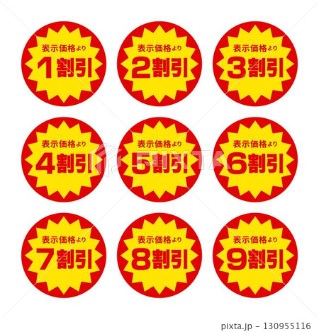 スーパーの割引シールセット スーパーの割引シールセット 130955116