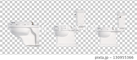 Lavatory pan isolated on a transparent background, bidet, 3D illustration, and CG render Lavatory pan isolated on a transparent background, bidet, 3D illustration, and CG render 130955366