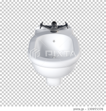 Lavatory pan isolated on a transparent background, bidet, 3D illustration, and CG render 130955376